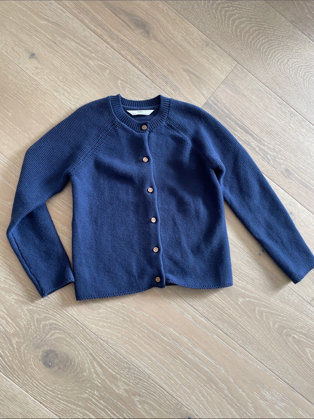 Kids Navy Button-Front Knit Cardigan